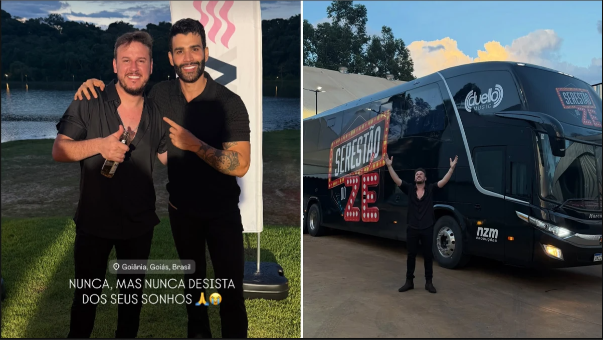 Gusttavo Lima presenteia cantor sertanejo do Espírito Santo com ônibus de luxo durante live especial