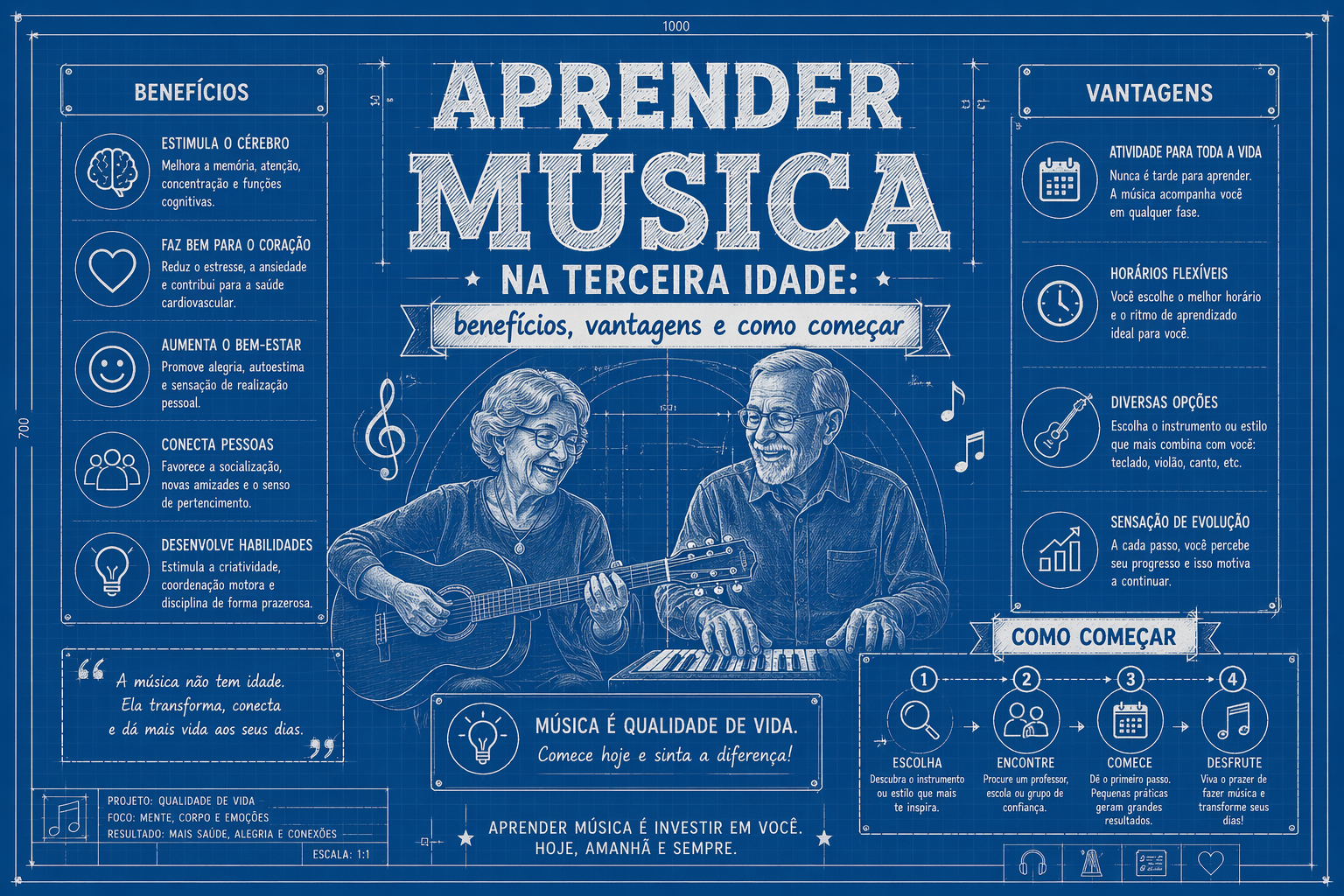 Aprender Música na Terceira Idade: benefícios, vantagens e como começar